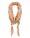 Alysi Chocolat Woman Scarf Camel Size - Silk In Beige