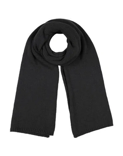 Alysi Chocolat Woman Scarf Charcoal Size - Merino Wool, Cashmere In Black