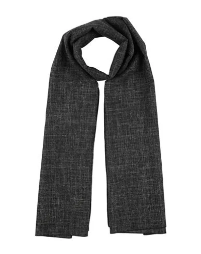 Alysi Chocolat Woman Scarf Charcoal Size - Wool, Polyester, Linen In Black