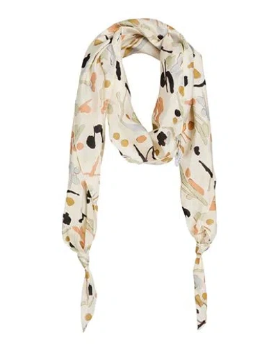 Alysi Chocolat Woman Scarf Ivory Size - Silk In White