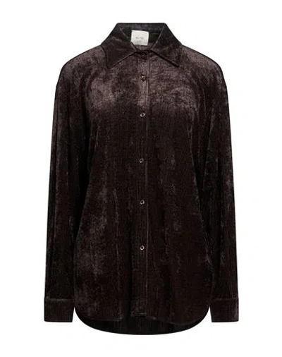 Alysi Chocolat Woman Shirt Brown Size 8 Viscose, Polyamide