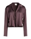 Alysi Chocolat Woman Shirt Burgundy Size 8 Acetate, Viscose In Brown