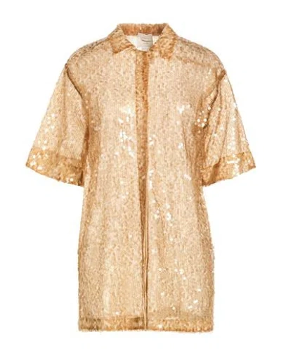 Alysi Chocolat Woman Shirt Camel Size 6 Polyester In Brown