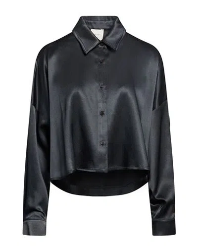 Alysi Chocolat Woman Shirt Charcoal Size 4 Viscose, Virgin Wool, Cotton In Black
