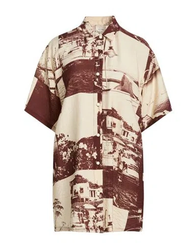 Alysi Chocolat Woman Shirt Chocolate Brown Size 6 Viscose, Polyamide In Multi