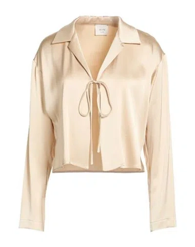 Alysi Chocolat Woman Shirt Cream Size 8 Acetate, Viscose In Brown