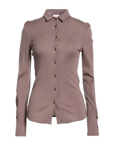 Alysi Chocolat Woman Shirt Light Brown Size 4 Virgin Wool In Pink