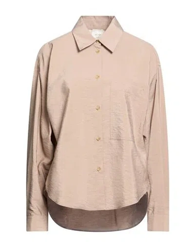 Alysi Chocolat Woman Shirt Light Brown Size 6 Silk, Polyamide