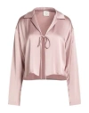 Alysi Chocolat Woman Shirt Light Pink Size 8 Acetate, Viscose