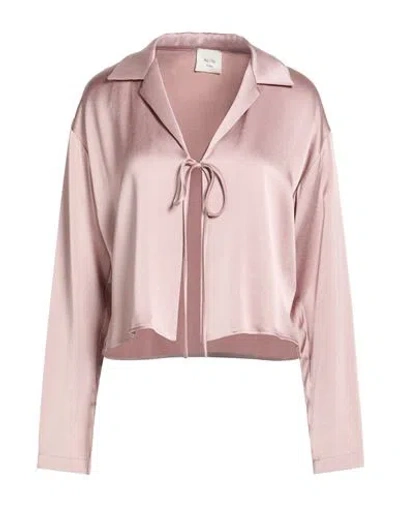 Alysi Chocolat Woman Shirt Light Pink Size 8 Acetate, Viscose