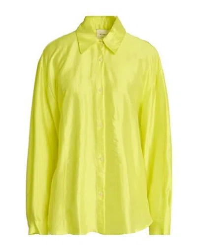 Alysi Chocolat Woman Shirt Lime Green Size 6 Lyocell, Silk