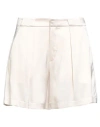 Alysi Chocolat Woman Shorts & Bermuda Shorts Cream Size 4 Acetate, Viscose In White