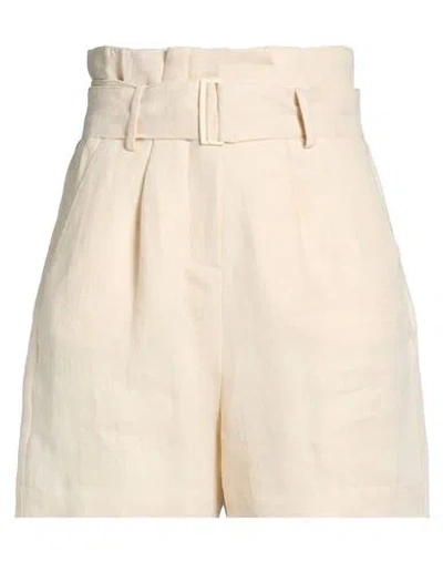 Alysi Chocolat Woman Shorts & Bermuda Shorts Cream Size 8 Linen In Neutral