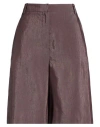 Alysi Chocolat Woman Shorts & Bermuda Shorts Plum Size 6 Viscose, Linen In Brown
