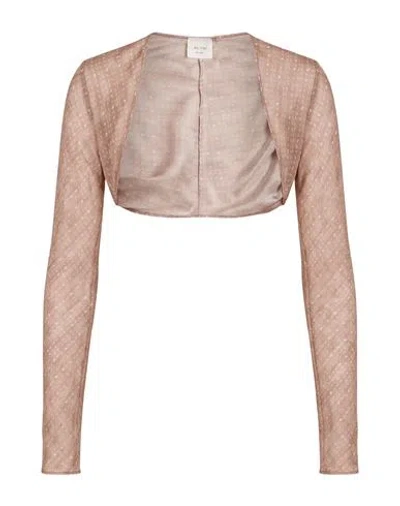 Alysi Chocolat Woman Shrug Antique Rose Size 4 Silk In Pink