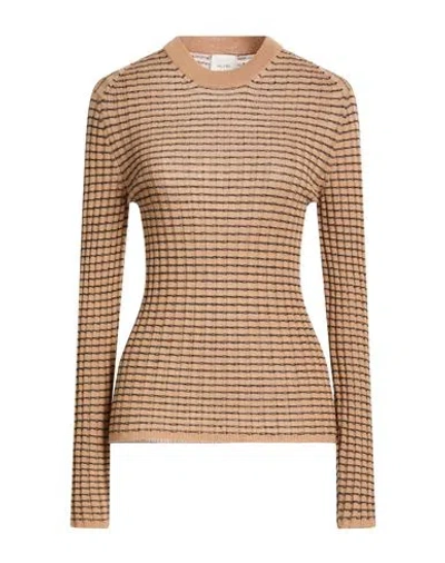Alysi Chocolat Woman Sweater Camel Size L Wool, Acrylic, Mohair Wool, Polyamide In Neutral