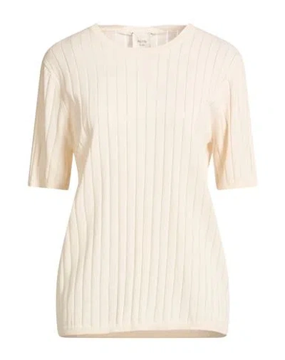 Alysi Chocolat Woman Sweater Ivory Size L Cotton, Elastane In White