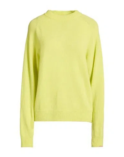 Alysi Chocolat Woman Sweater Lime Green Size L Merino Wool, Cashmere In Yellow