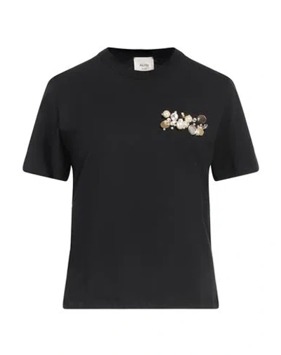 Alysi Chocolat Woman T-shirt Black Size L Cotton