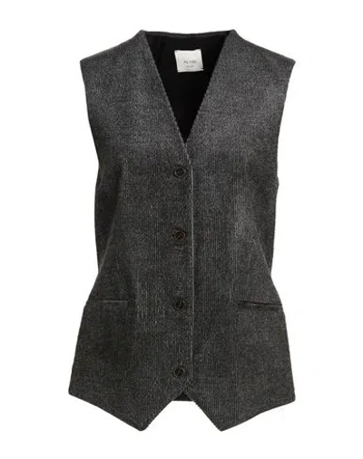 Alysi Chocolat Woman Tailored Vest Charcoal Size 6 Viscose In Gray