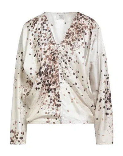 Alysi Chocolat Woman Top Beige Size 2 Silk In Neutral