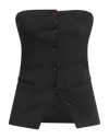Alysi Chocolat Woman Top Black Size 6 Cotton, Polyamide, Elastane