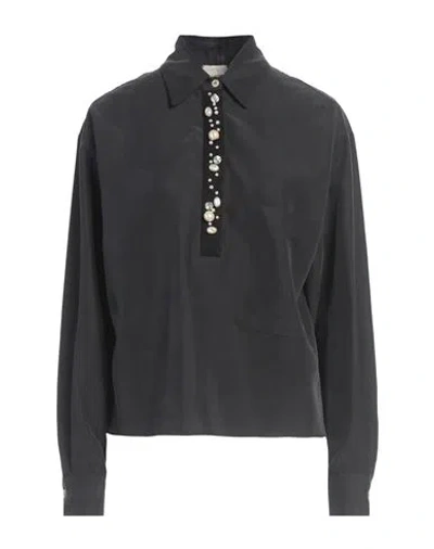 Alysi Chocolat Woman Top Black Size 8 Modal, Polyester
