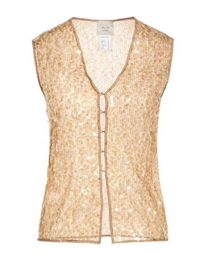 Alysi Chocolat Woman Top Camel Size 8 Polyester In Neutral