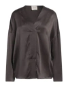 Alysi Chocolat Woman Top Charcoal Size 6 Silk In Grey