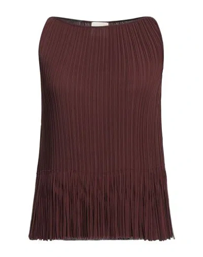 Alysi Chocolat Woman Top Chocolate Brown Size 4 Polyester