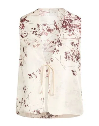 Alysi Chocolat Woman Top Cream Size 6 Silk In Multi