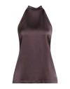 Alysi Chocolat Woman Top Dark Brown Size 8 Acetate, Viscose In Purple