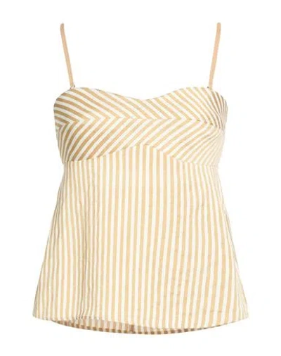 Alysi Chocolat Woman Top Gold Size 6 Viscose, Linen, Polyamide In Pink