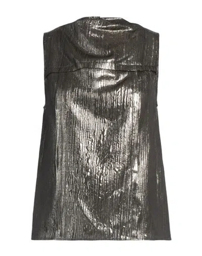Alysi Chocolat Woman Top Gold Size 8 Acetate, Viscose, Metallic Fiber