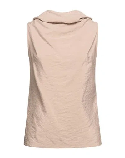 Alysi Chocolat Woman Top Light Brown Size 6 Silk, Polyamide In Neutral