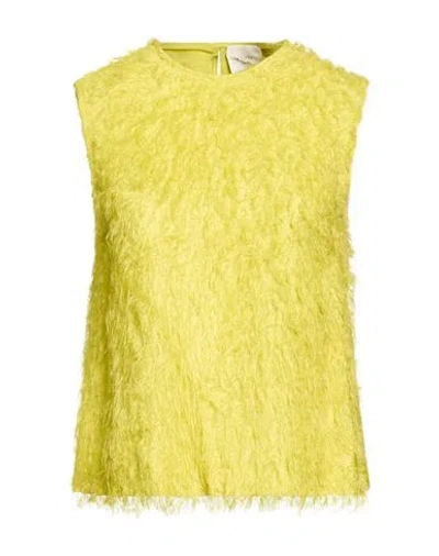 Alysi Chocolat Woman Top Lime Green Size 10 Viscose In Gold