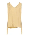 Alysi Chocolat Woman Top Pastel Yellow Size 6 Silk In Nude