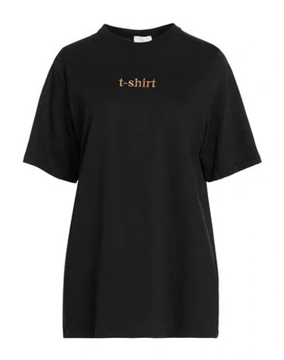 Alysi Chocolat Woman T-shirt Black Size M Cotton