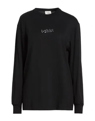 Alysi Chocolat Woman T-shirt Black Size S Cotton
