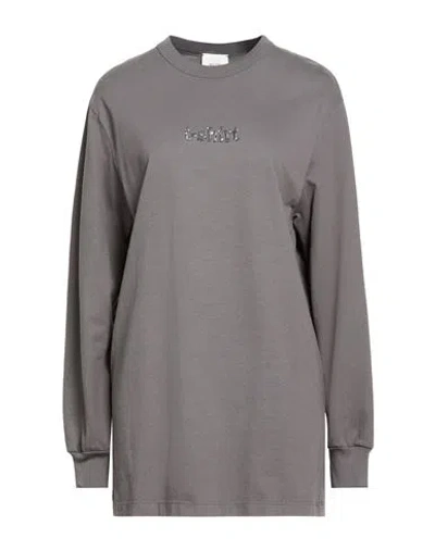 Alysi Chocolat Woman T-shirt Grey Size Xl Cotton In Gray