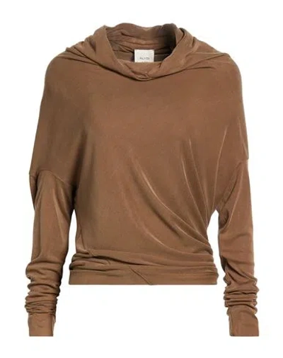 Alysi Chocolat Woman T-shirt Light Brown Size 10 Viscose, Polyester, Elastane