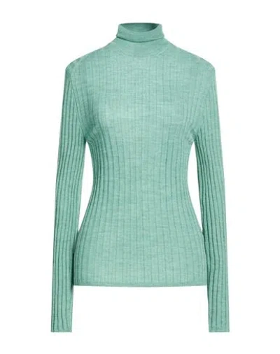 Alysi Chocolat Woman Turtleneck Light Green Size L Wool, Acrylic