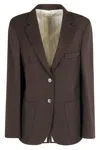 Alysi Chocolate Brown Flannel Blazer In Black
