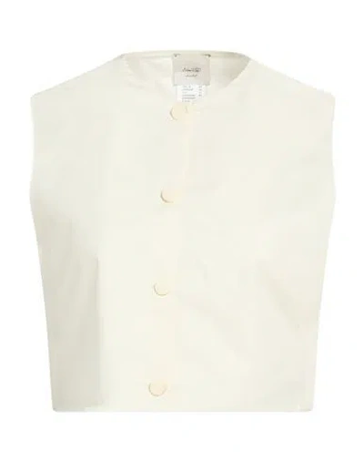 Alysi Chocolate Woman Shirt Cream Size 6 Cotton In White