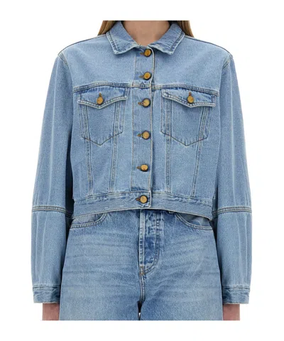 Alysi Classic Button-up Denim Jacket In Blue