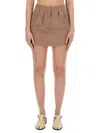 Alysi Classic Check Mini Skirt With Tailored Pleats In Brown