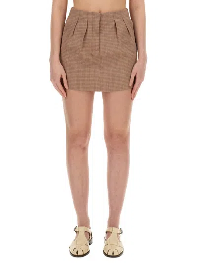 ALYSI ALYSI CLASSIC CHECK MINI SKIRT WITH TAILORED PLEATS