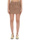 Alysi Classic Check Mini Skirt With Tailored Pleats In Brown