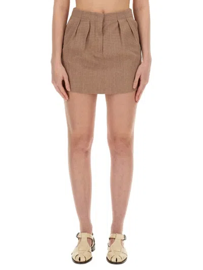 ALYSI CLASSIC CHECK MINI SKIRT WITH TAILORED PLEATS