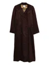 Alysi Double-breasted Trench Coat In Brown